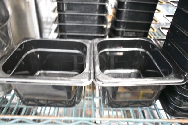 ALL ONE MONEY! Lot of 24 Black Poly 1/6 Size Drop In Bins.  - Image 3 of 3