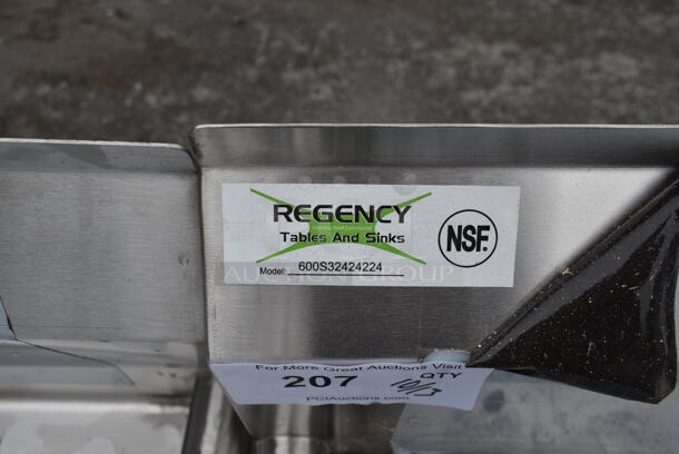 BRAND NEW SCRATCH AND DENT! Regency 600S32424224 Stainless Steel Commercial 3 Bay Sink w/ Dual Drain Boards and Legs. Bays 24x24. Drain Boards 26x22.5 - Image 2 of 6