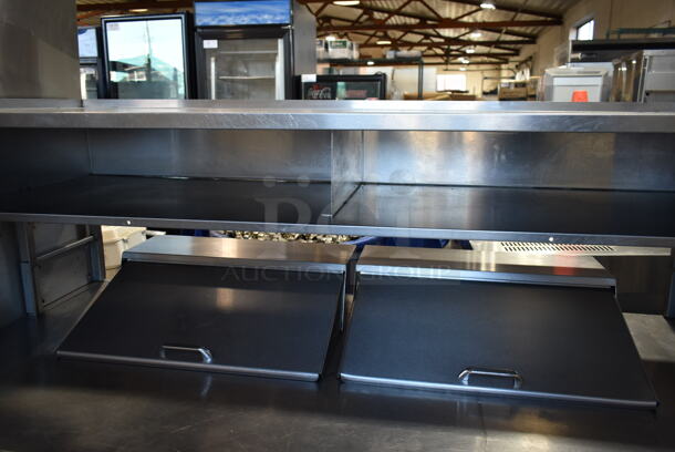 Delfield Stainless Steel Commercial Sandwich Salad Prep Table Bain Marie Mega Top w/ 4 Drawers and Over Shelf. Tested and Powers On But Does Not Get Cold - Image 2 of 6
