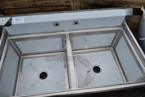 BRAND NEW SCRATCH AND DENT! Regency 600S22424 Stainless Steel Commercial 2 Bay Sink. No Legs. Bays 17x14 - Image 2 of 6