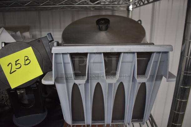 ALL ONE MONEY! Tier Lot of Various Items Including Poly Bins, Stands and Metal Lids - Image 2 of 6