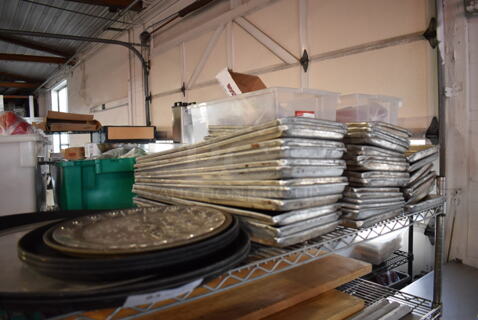 ALL ONE MONEY! Tier Lot of Metal Pans and Serving Trays