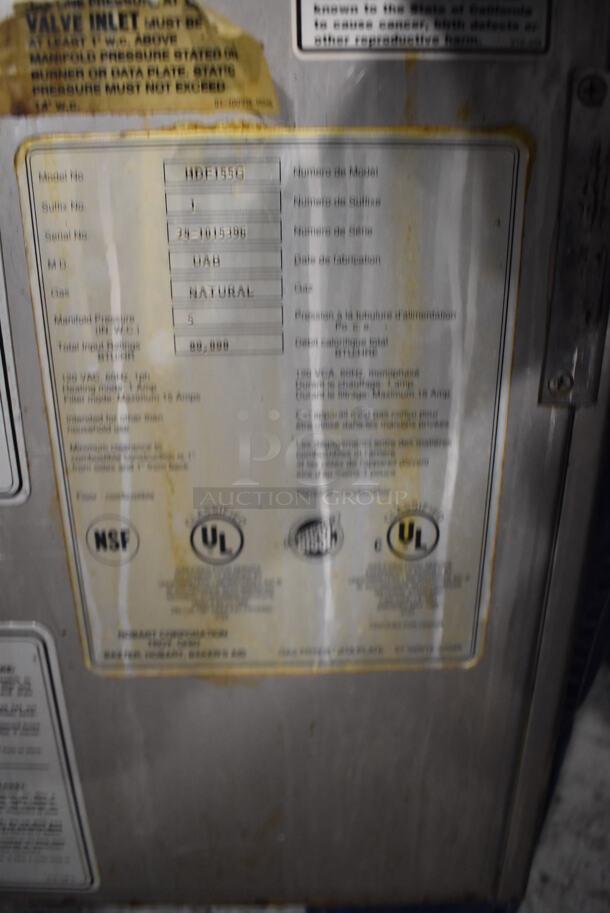 Hobart HDF155G Stainless Steel Commercial Floor Style Natural Gas Powered Donut Fryer w/ Dough Dropper Arm. 80,000 BTU. 27.5x40x67 - Image 7 of 8