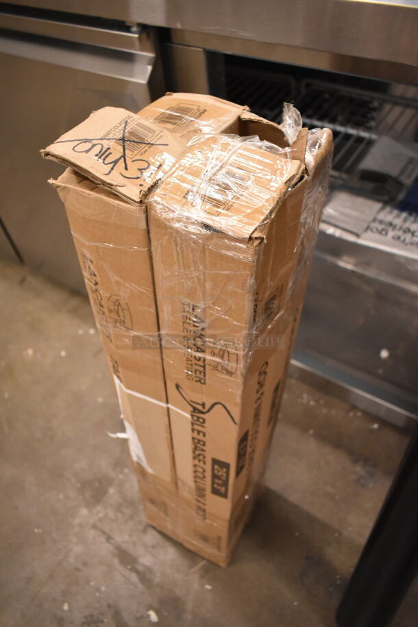 BRAND NEW SCRATCH AND DENT! Lot of 4 Table Columns Including 164TCOLROD25 Lancaster Table & Seating 25 3/16" Standard Height Table Base Column and Rod.  - Image 6 of 8