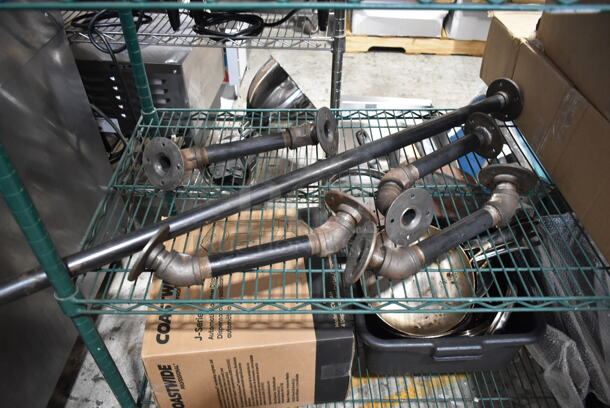 ALL ONE MONEY! Metro Lot of Various Items Including Air Pot, Cutting Board Rack, Metal Baking Pans, Metal Pipes. Does Not Include Shelving Unit.  - Image 8 of 12