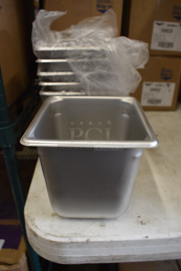 12 BRAND NEW IN BOX! Vollrath Stainless Steel 1/6 Size Drop In Bins. 1/6x6. 12 Times Your Bid!