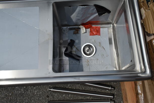 BRAND NEW SCRATCH AND DENT! Regency 600S1181818L Stainless Steel Single Bay Sink w/ Left Side Drain Board. Bay 17x14. Drain Board 19x16 - Image 5 of 8