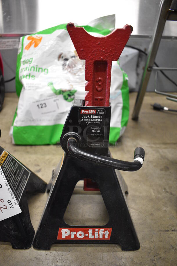 ALL ONE MONEY! Lot of 2 Pro-lift T-6903A Metal 3 Ton Capacity Jack Stands. 7.5x7.5x14.5 - Image 2 of 4