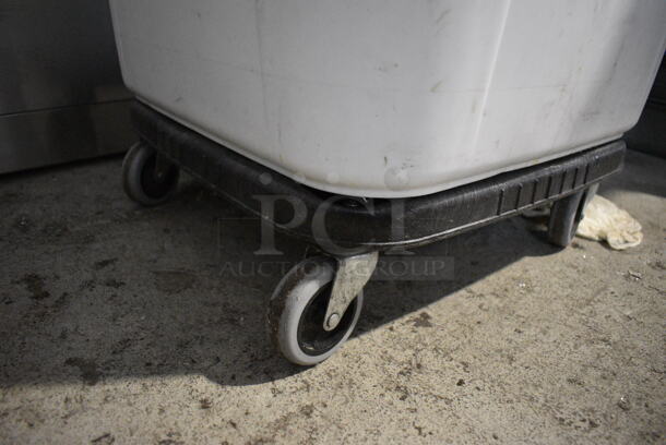 ALL ONE MONEY! Lot of White Poly Trash Can w/ Contents on Dolly.  - Image 6 of 6