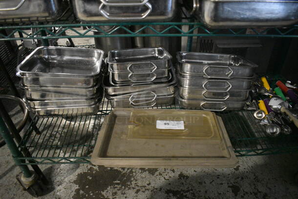 ALL ONE MONEY! Lot of 20 Items Including Rectangular Serving Trays With Side Handles and 2 Miscellaneous Lids