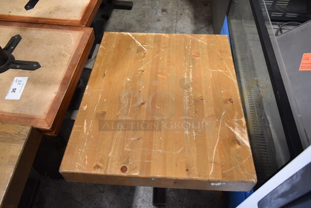 8 Butcher Board Wooden Dining Height Table on Black Metal Table Base. 8 Times Your Bid! - Image 5 of 8