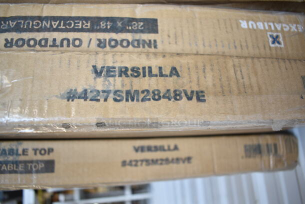 4 BRAND NEW SCRATCH AND DENT! Lancaster Table & Seating 427SM2848VE  Excalibur 27 1/2" x 47 3/16" Rectangular Table Top with Smooth Versilla Finish. 4 Times Your Bid! - Image 4 of 6