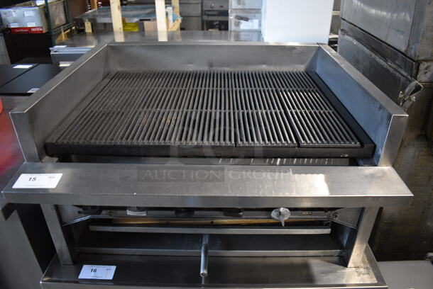 Stainless Steel Commercial Countertop Natural Gas Powered Charbroiler Grill. 36x31.5x20