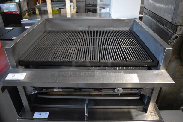 Stainless Steel Commercial Countertop Natural Gas Powered Charbroiler Grill. 36x31.5x20 - Image 1 of 4