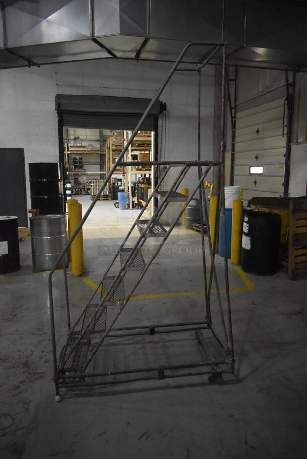 Louisville Gray Metal Portable Stairs on Commercial Casters. - Image 2 of 6