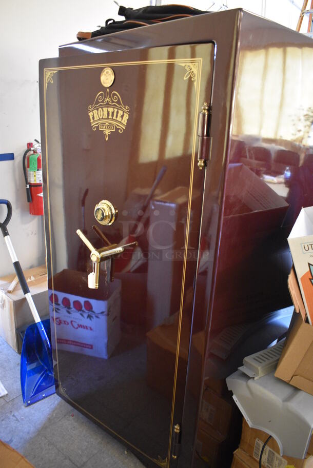 EXCELLENT CONDITION! Frontier FI640 Brown Metal Single Door Full Size Reach In Climate Controlled Safe. Comes w/ Combination! - Image 12 of 12