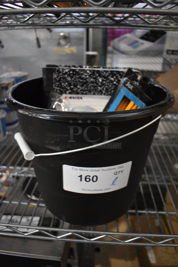 ALL ONE MONEY! Lot of Various Items Including Paper, Rubber Bands and Pencils in Black Bin! - Image 3 of 3