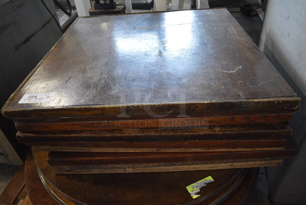 16 Various Wood Pattern Tabletops. 7 Round and 9 Square. Includes 33.5x33.5x1.5. 16 Times Your Bid! - Image 2 of 4