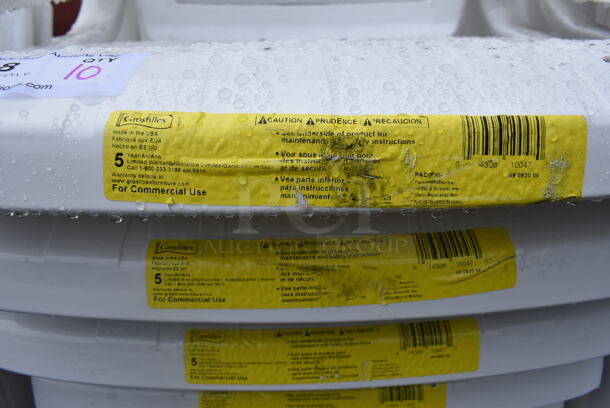 10 BRAND NEW SCRATCH AND DENT! Grosfillex 49092004 / US092004 Pacific White Fanback Stacking Resin Armchair. 23x21x35.5. 10 Times Your Bid! - Image 5 of 5
