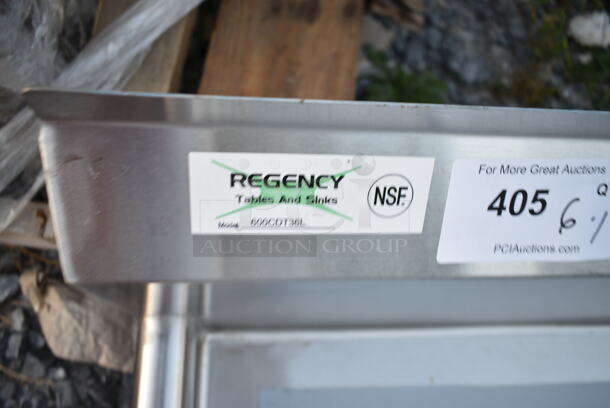 BRAND NEW SCRATCH AND DENT! Regency 600CDT36L 16 Gauge 3' Clean Dish Table - Left Drainboard - Image 5 of 5