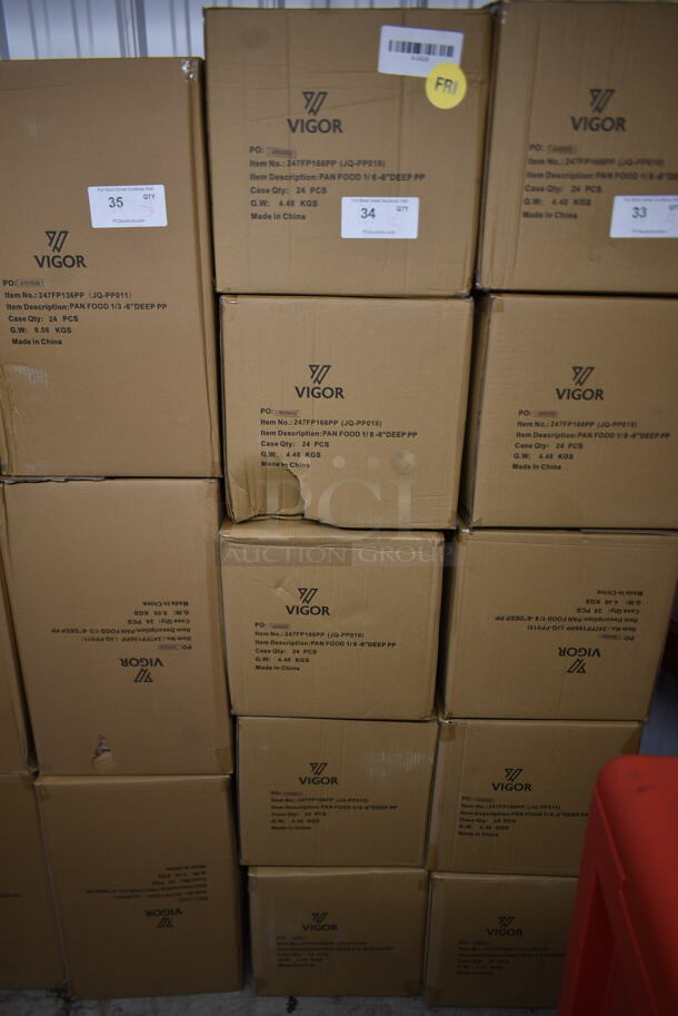 5 Boxes of 24 BRAND NEW! Vigor 247FP166PP 1/6 Size 6" Deep Translucent Polypropylene Food Pan. 5 Times Your Bid! - Image 2 of 4