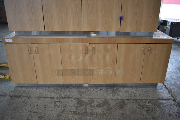 BRAND NEW! Wood Pattern 6 Door Counter. Missing Countertop. - Image 1 of 6