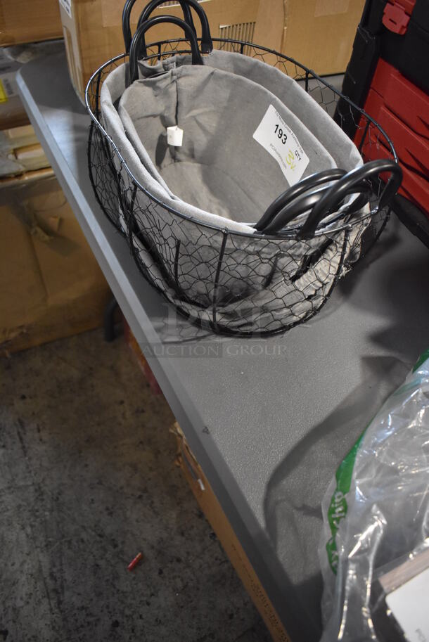 3 Various Black Wire Baskets. Includes 16x11.5x7.5. 3 Times Your Bid!
 - Image 2 of 3