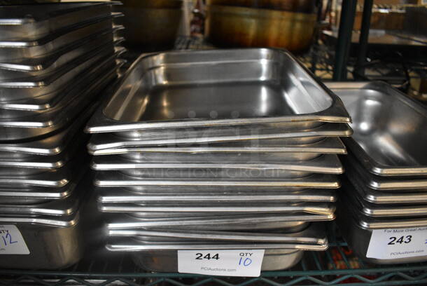 10 Stainless Steel 1/2 Size Drop In Bins. 1/2x2.5. 10 Times Your Bid!