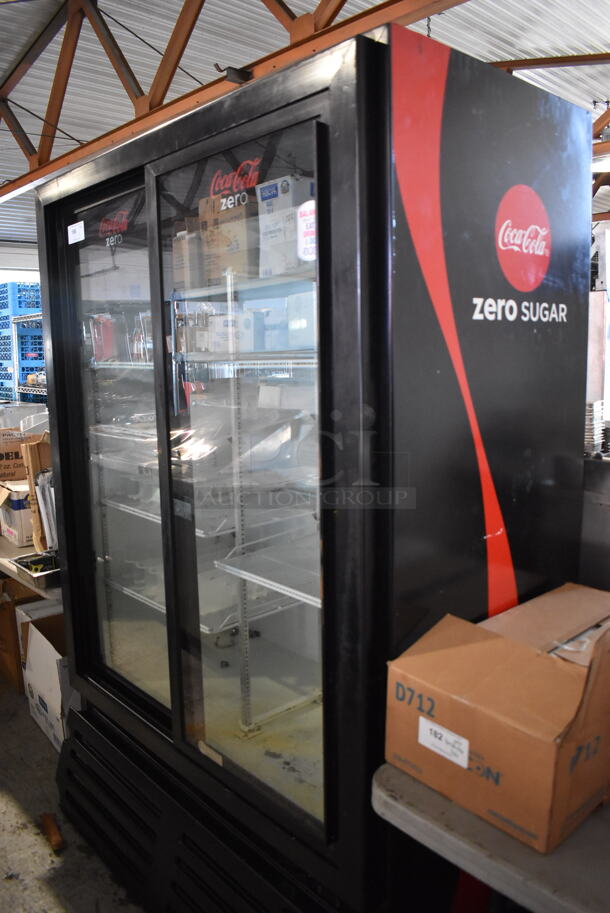 Imbera VRD43 ENERGY STAR Metal Commercial 2 Door Reach In Cooler Merchandiser w/ Poly Coated Racks. 115 Volts, 1 Phase. 55x29x79. Tested and Working! - Image 7 of 8