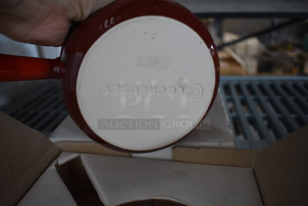 3 BRAND NEW IN BOX! Le Creuset Red and White Ceramic French Onion Soup Bowls. 8x5.5x2. 3 Times Your Bid! - Image 3 of 4