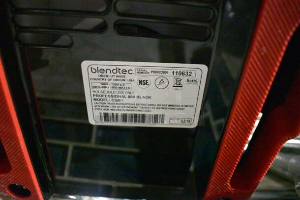 Blendtec CQB1 Metal Commercial Countertop Blender w/ Dome Cover and 4 Pitchers. 110-120 Volts, 1 Phase. 8.5x8.5x17. Item Was in Working Condition on Last Day of Business. (bar) - Image 5 of 6