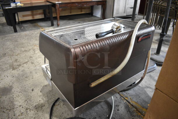 Grindmaster Model ESP2 Stainless Steel Commercial Countertop 2 Group Espresso Machine w/ 3 Portafilters and 2 Steam Wands. 220-240 Volts, 1 Phase. 28x22x22 - Image 5 of 9