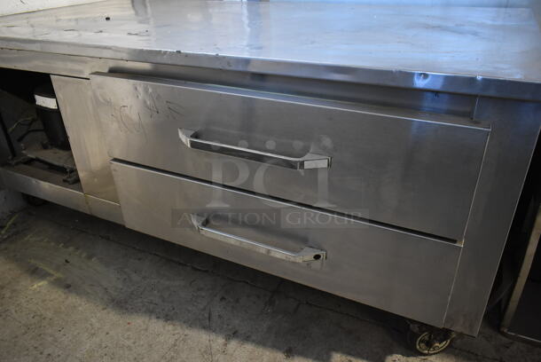 Stainless Steel Commercial 2 Drawer Chef Base on Commercial Casters. Tested and Powers On But Does Not Get Cold - Image 4 of 8