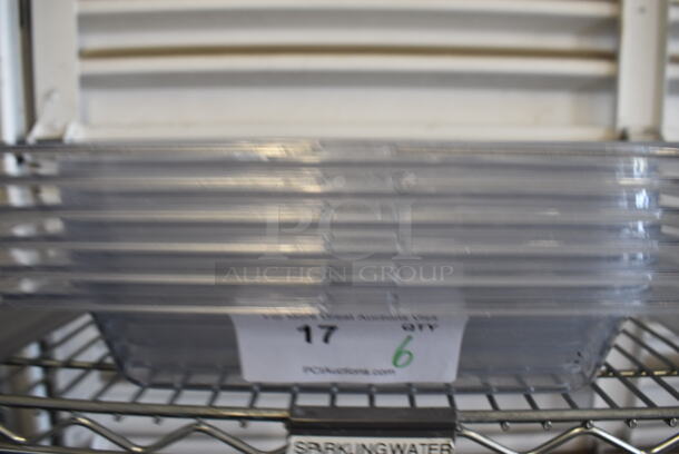 ALL ONE MONEY! Lot of 6 Clear Poly Full Size Drop In Bins. 1/1x2 - Image 1 of 4
