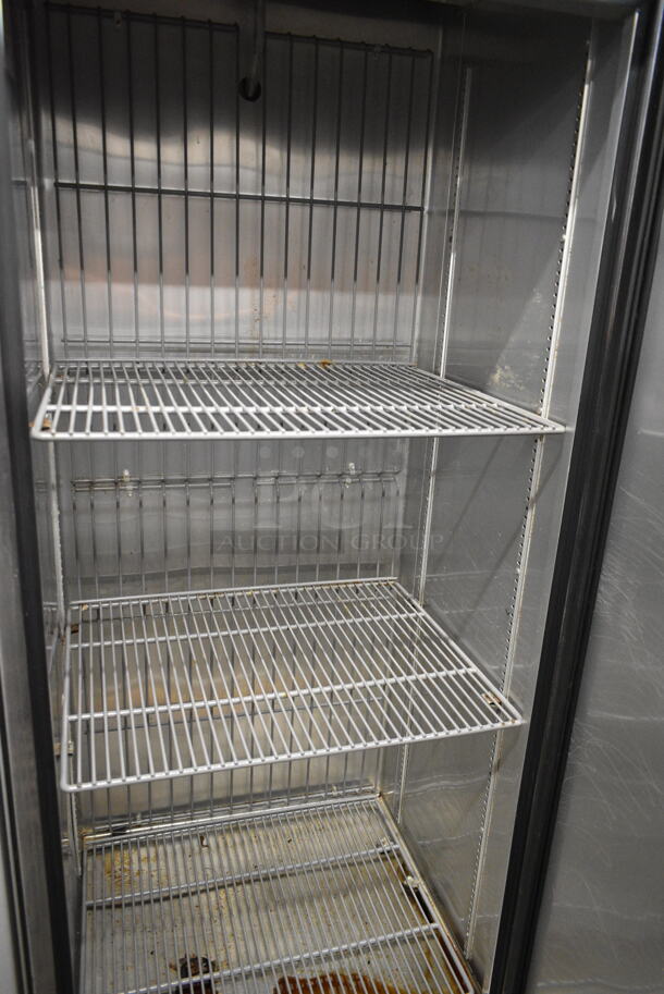 2017 True T-19F Stainless Steel Commercial Single Door Reach In Freezer w/ Poly Coated Racks and Commercial Casters. 115 Volts, 1 Phase. Tested and Powers On But Does Not Get Cold - Image 4 of 6