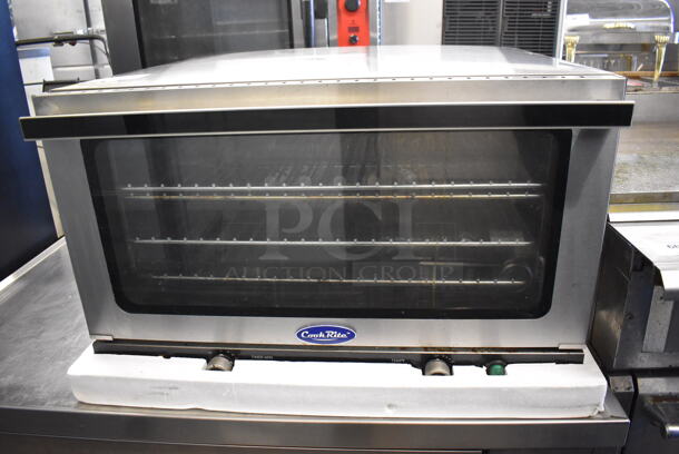 Cook Rite Stainless Steel Commercial Countertop Electric Powered Convection Oven w/ View Through Door and Metal Oven Racks. 208-240 Volts, 1 Phase. 32x27x19