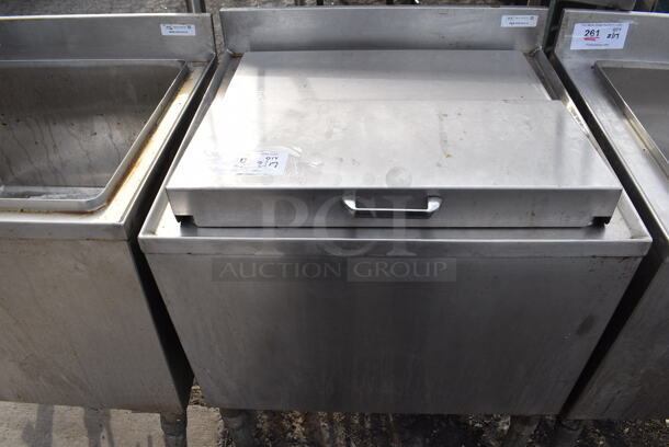 BK Resources Stainless Steel Commercial Ice Bin w/ Lid and Cold Plate. 24x21.5x33
