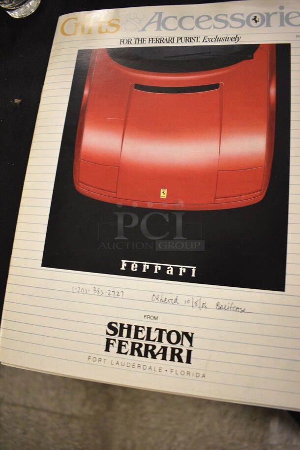 ALL ONE MONEY! Lot of Various Ferrari Items Including Keychains, Flag, Tie, and Accessory Book - Image 6 of 9