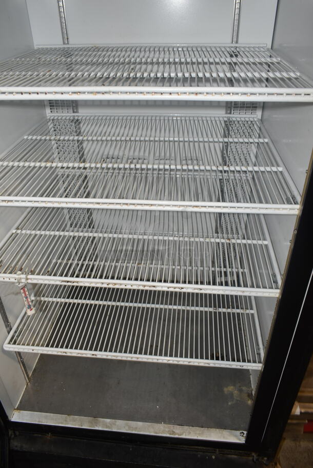 Habco ESM28 Metal Commercial Single Door Reach In Cooler Merchandiser w/ Poly Coated Racks. 115 Volts, 1 Phase. Tested and Powers On But Does Not Get Cold
 - Image 6 of 7