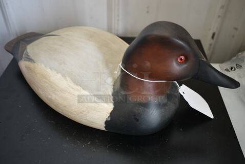 Hand Carved Canvasback Drake Duck Decoy by Bob Birch