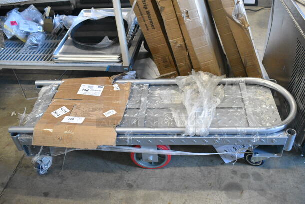 BRAND NEW SCRATCH AND DENT! 257UB1648 Lavex 16" x 48" Heavy-Duty Steel U-Boat Utility Cart - 2000 lb. Capacity - Image 2 of 3