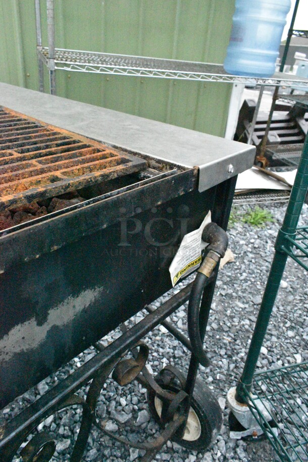 Lazy Man A Metal Commercial Propane Gas Powered Charbroiler Grill on Commercial Casters. 18,000 BTU.  - Image 7 of 7