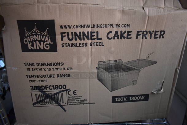 IN ORIGINAL BOX! Carnival King 382DFC1800 Stainless Steel Commercial Countertop Electric Powered Funnel Cake Fryer. 120 Volts, 1 Phase. 19x25x15 - Image 6 of 7