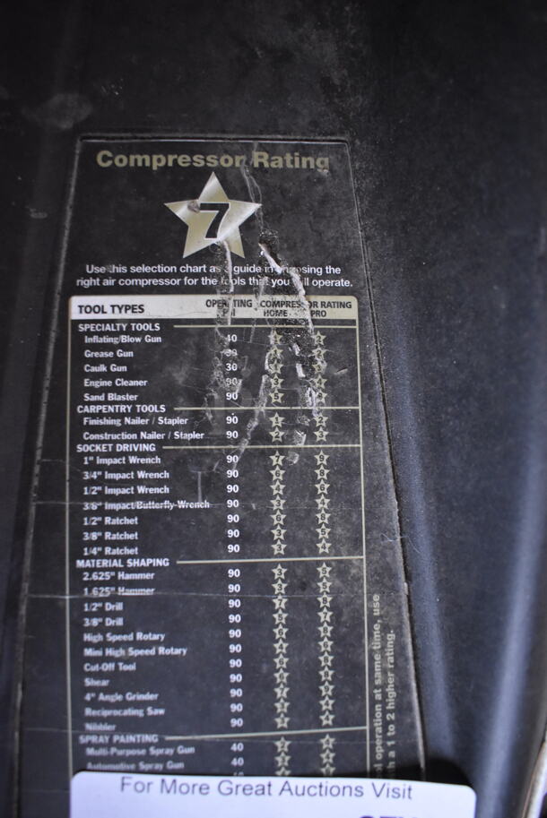 Craftsman 919.167790 Metal 175 PSI Maximum Air Compressor. 44x24x30 - Image 5 of 8