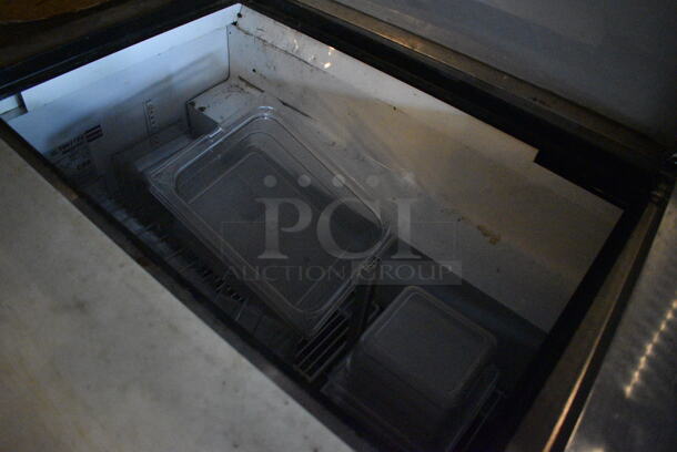 2011 True TSSU-72-30M-B-ST Stainless Steel Commercial Pizza Prep Table on Commercial Casters. BUYER MUST REMOVE. 115 Volts, 1 Phase. 72x34x38. Item Was in Working Condition on Last Day of Business. (Susquehanna Ale House) - Image 5 of 9