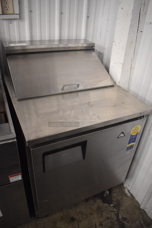 Everest EPBNR1 Stainless Steel Commercial Sandwich Salad Prep Table Bain Marie Mega Top on Commercial Casters. 115 Volts, 1 Phase. 28x30x45. Tested and Powers On But Does Not Get Cold - Image 2 of 6