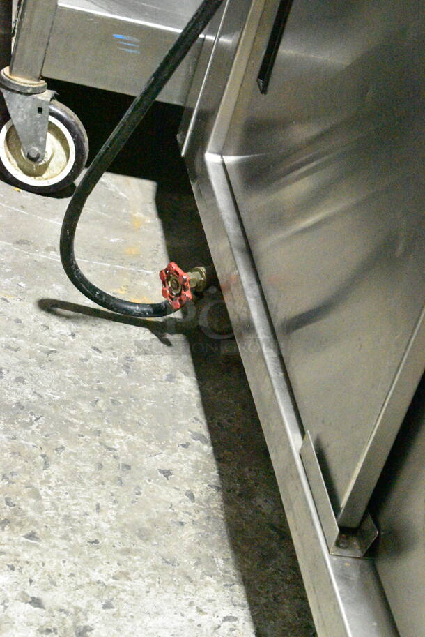 Stainless Steel Commercial Floor Style 4 Bay Steam Table w/ Sneeze Guard on Commercial Casters. Tested and Working! - Image 6 of 12