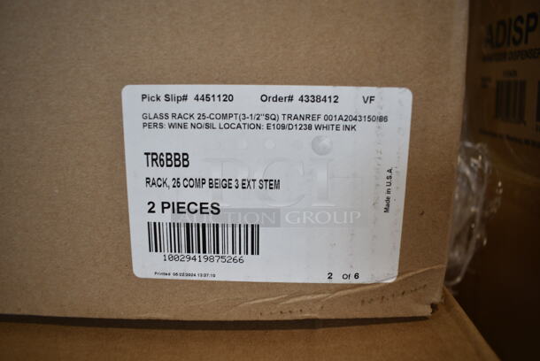 PALLET LOT of 14 BRAND NEW Boxes of 2 Vollrath TR6BBB Traex® Full-Size Beige 25-Compartment 7 7/8" Glass Rack. 14 Times Your Bid! - Image 3 of 3