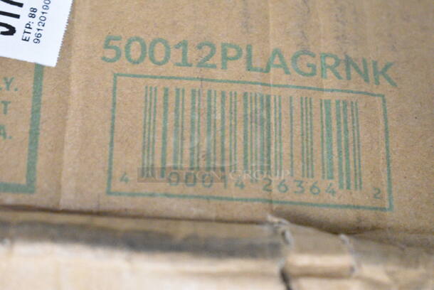 PALLET LOT of 28 BRAND NEW Boxes Including 500TW16S Choice 16 oz. Translucent Thin Wall Squat Plastic Cold Cup - 1000/Case, 5001N6001KR EcoChoice 10" x 12" Natural Kraft 1/4 Fold Luncheon Napkin - 6000/Case, 433473 Tellus Clamshells, 500MFTN Lavex Natural Brown Kraft M-Fold (Multifold) Towel - 4000/Case, 3234X2SHT10M Lavex 4" x 2" Blank Paper Permanent Label Sheet - 2500/Pack, Popcorn Bags, 999RP10 TreeVive by EcoChoice 10" Round Palm Leaf Plate - 25/Pack, 50012PLAGRNK EcoChoice 12 oz. Kraft Compostable Paper Hot Cup - 1000/Case, TShirt Bags. 28 Times Your Bid! - Image 12 of 12