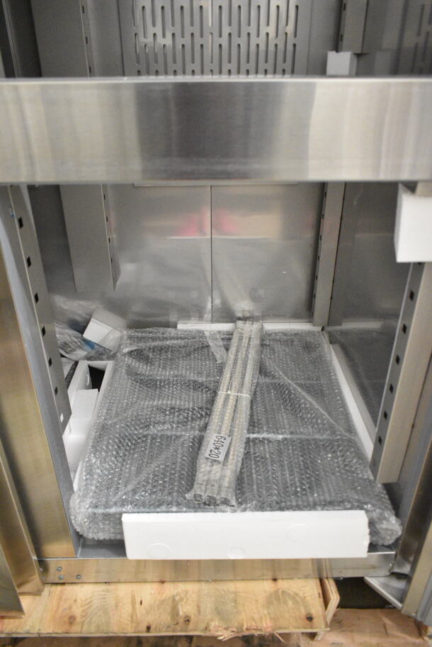 BRAND NEW SCRATCH AND DENT! 2023 Avantco 178Z2F4K Stainless Steel 54" Solid Half Door Stainless Steel Reach-In Freezer. 115 Volts, 1 Phase.  Tested and Powers On But Does Not Get Cold - Image 5 of 10